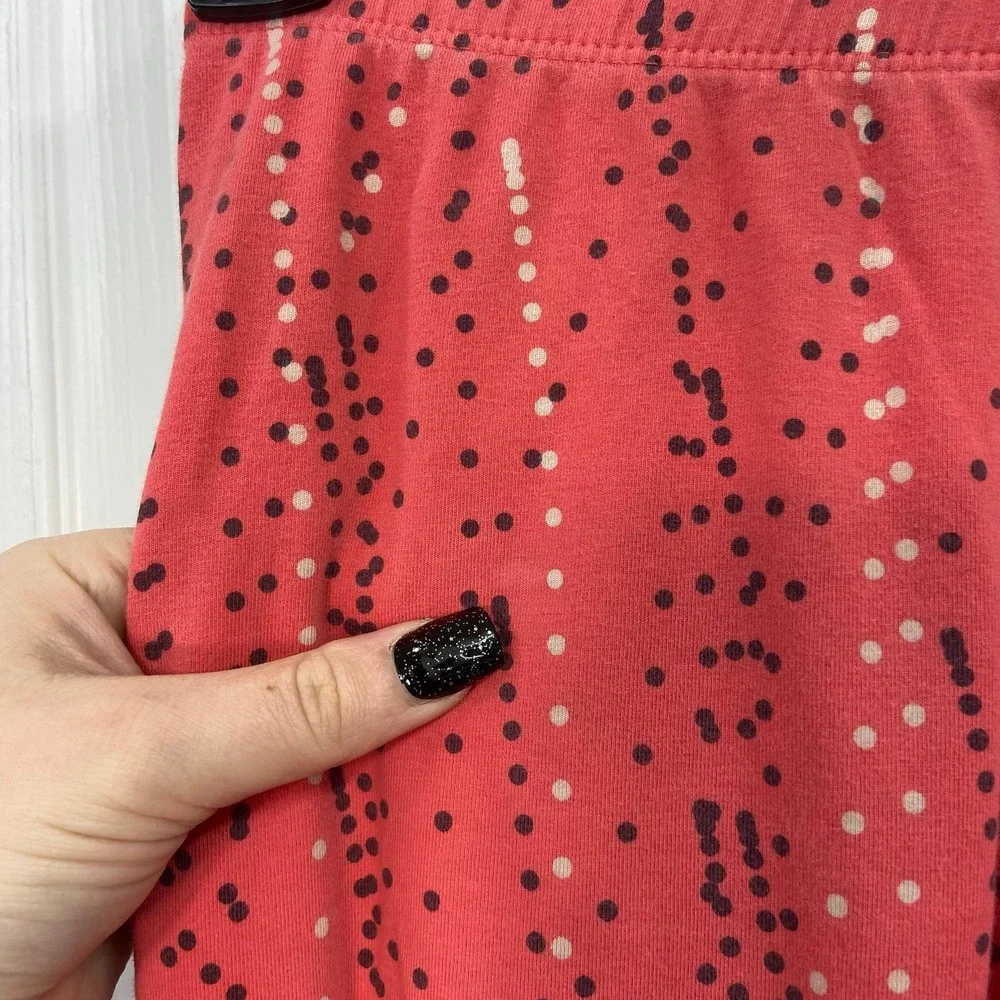 Nike youth‎ coral pull on stretch polka dot print athletic active leggings XL